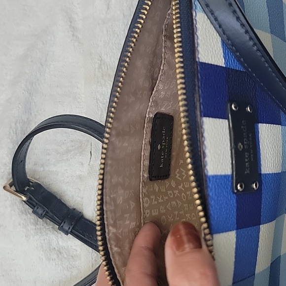 Kate Spade Blue Pacific Gingham Grove Street Print Millie Purse - Picture 5 of 5